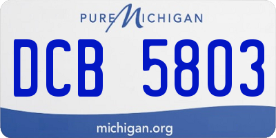 MI license plate DCB5803