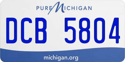 MI license plate DCB5804