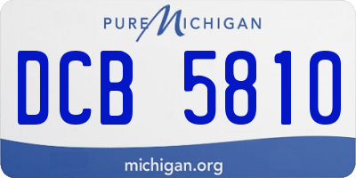 MI license plate DCB5810