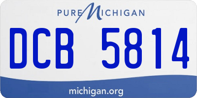 MI license plate DCB5814