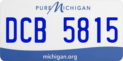 MI license plate DCB5815