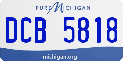 MI license plate DCB5818