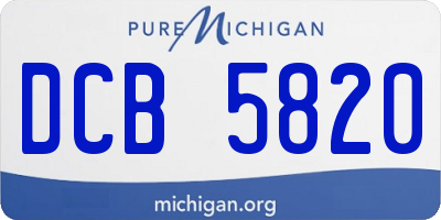 MI license plate DCB5820