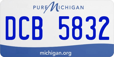 MI license plate DCB5832