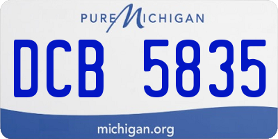 MI license plate DCB5835