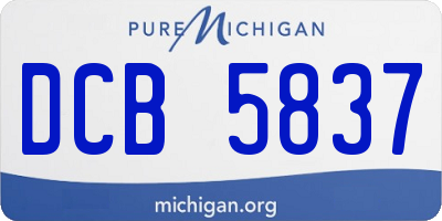 MI license plate DCB5837