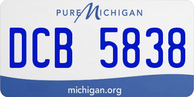 MI license plate DCB5838