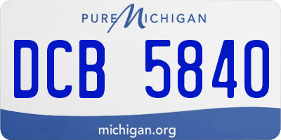 MI license plate DCB5840