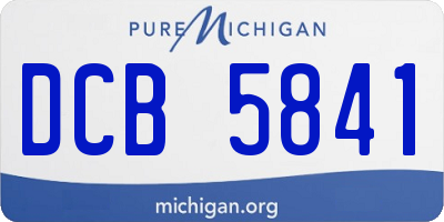 MI license plate DCB5841