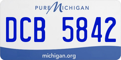MI license plate DCB5842