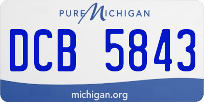 MI license plate DCB5843
