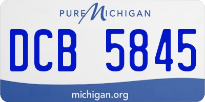 MI license plate DCB5845