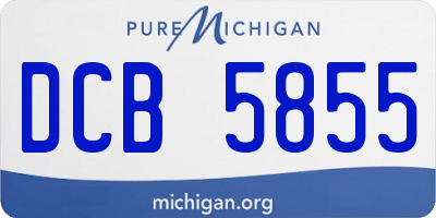 MI license plate DCB5855