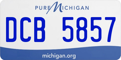 MI license plate DCB5857
