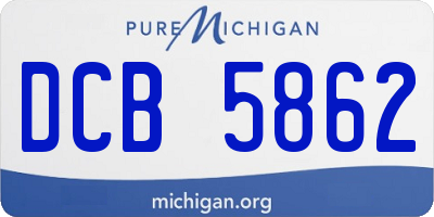 MI license plate DCB5862