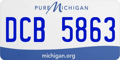 MI license plate DCB5863