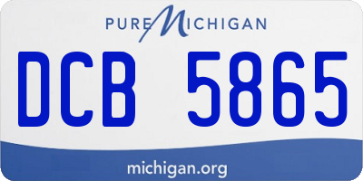 MI license plate DCB5865