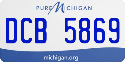 MI license plate DCB5869