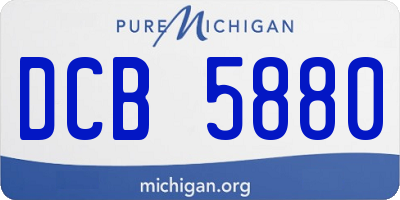 MI license plate DCB5880