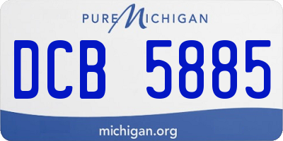 MI license plate DCB5885