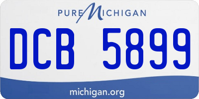 MI license plate DCB5899