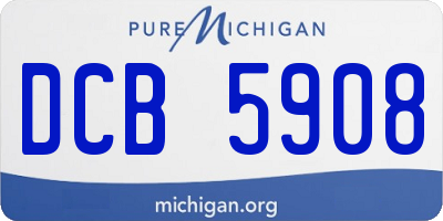 MI license plate DCB5908
