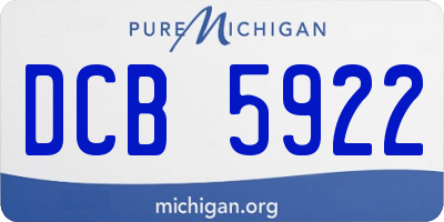 MI license plate DCB5922