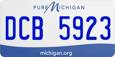 MI license plate DCB5923