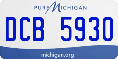 MI license plate DCB5930