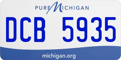 MI license plate DCB5935