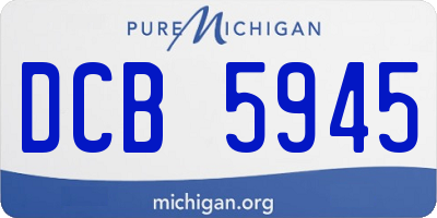 MI license plate DCB5945