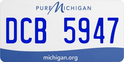 MI license plate DCB5947