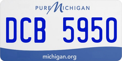 MI license plate DCB5950