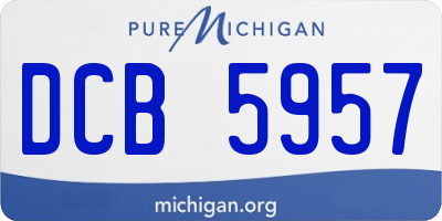 MI license plate DCB5957