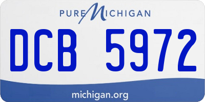 MI license plate DCB5972