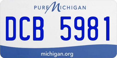 MI license plate DCB5981