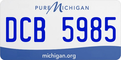 MI license plate DCB5985