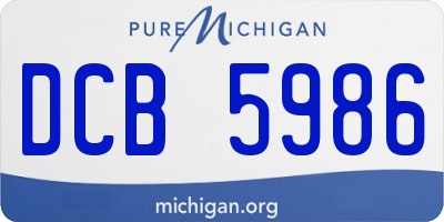 MI license plate DCB5986