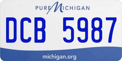 MI license plate DCB5987
