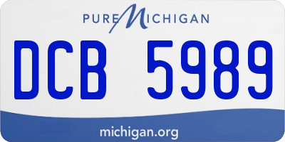 MI license plate DCB5989