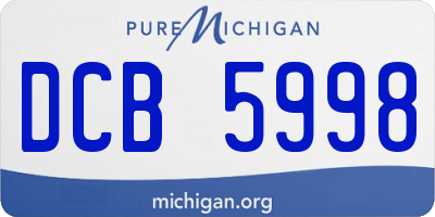 MI license plate DCB5998
