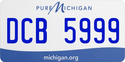 MI license plate DCB5999