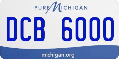 MI license plate DCB6000