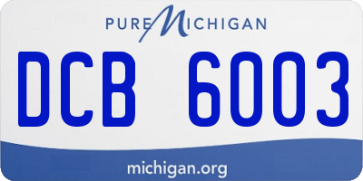 MI license plate DCB6003