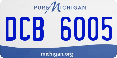MI license plate DCB6005