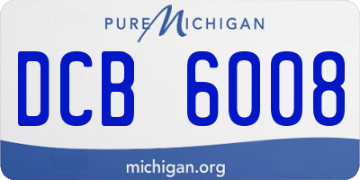 MI license plate DCB6008