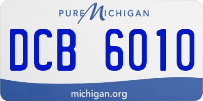 MI license plate DCB6010