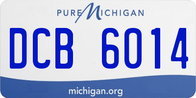MI license plate DCB6014