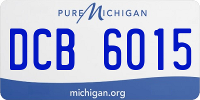 MI license plate DCB6015
