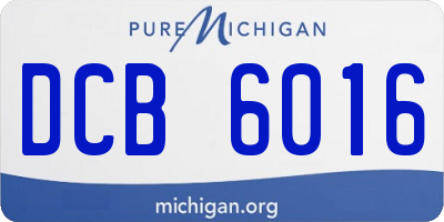 MI license plate DCB6016
